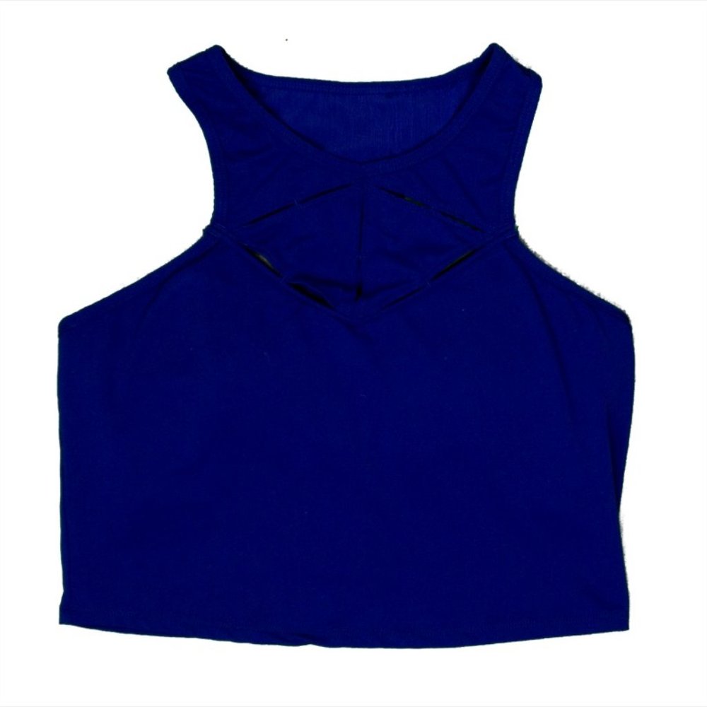 Fabletics - Diamond Cut Detail Sports Bra - Royal Blue - M